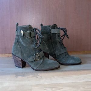 Splendid green heeled ankle boots